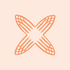 Peach fuzz botanical texture vector motif with color of the year two tone effect. Soft fresh modern design for hand drawn illustration. 