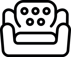 Obraz premium Simple line drawing of a cozy armchair, ideal for logos or interior design themes
