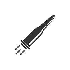Cartridges icon in flat style. Bullet ammunition symbol vector illustration on isolated background. Ammo sign business concept.