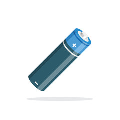 Alkaline battery icon in flat style. Accumulator vector illustration on isolated background. Accumulator recharge sign business concept.