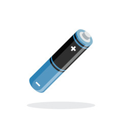 Alkaline battery icon in flat style. Accumulator vector illustration on isolated background. Accumulator recharge sign business concept.