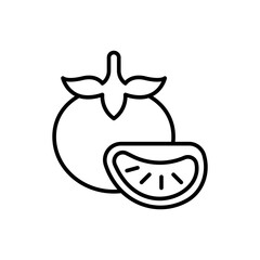 Tomato outline icons, minimalist vector illustration ,simple transparent graphic element .Isolated on white background