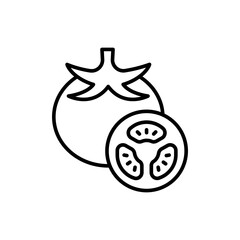 Tomato outline icons, minimalist vector illustration ,simple transparent graphic element .Isolated on white background
