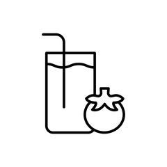 Obraz premium Tomato juice outline icons, minimalist vector illustration ,simple transparent graphic element .Isolated on white background