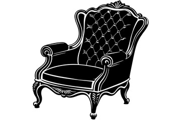 chair Victorian style vector art illustration 