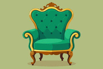 chair Victorian style vector art illustration 