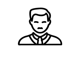Businessman icon. man icon. Man in a tie, linear icon. Line with editable stroke

