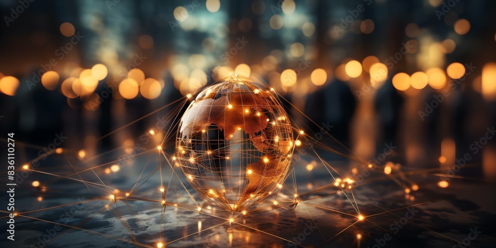 Aufkleber global corporate networking for business connections and collaborations. concept networking events, 