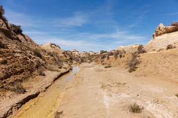 Paysage du désert des Bardenas Reales, région naturelle semi-désertique de Navarre, Espagne