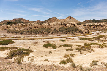 Paysage du désert des Bardenas Reales, région naturelle semi-désertique de Navarre, Espagne