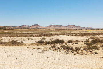 Paysage du désert des Bardenas Reales, région naturelle semi-désertique de Navarre, Espagne