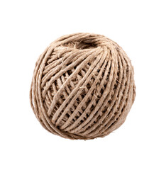 Ball of hemp twine isolated on white or transparent background