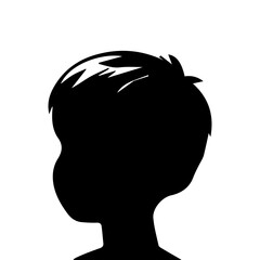Child boy silhouette isolated on white background