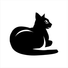silhouette of a protected cat on a white background with various poses