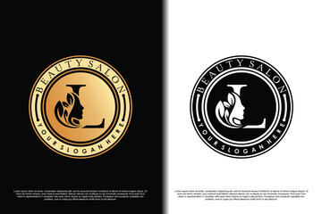 beauty woman design with letter l beauty concept