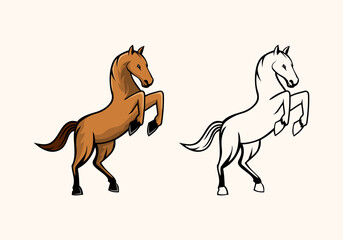 Horse Character Design Illustration vector eps format , suitable for your design needs, logo, illustration, animation, etc.