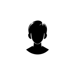 Child boy silhouette isolated on white background