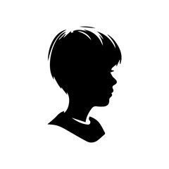 Child boy silhouette isolated on white background