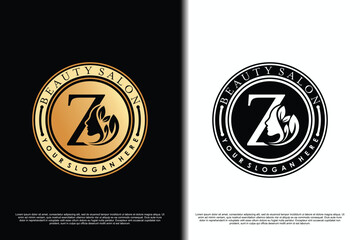 beauty woman design with letter z beauty concept