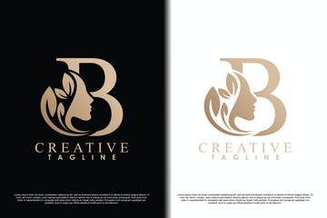 beauty face design with letter b concept design