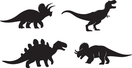 SET Dinosaur silhouette vector EPS
