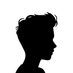 Child boy silhouette isolated on white background