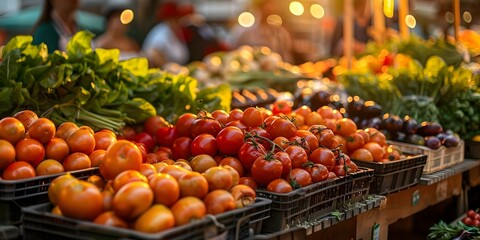 Busy farmers market in Frankfurt Germany with fresh produce and handmade goods. Concept Farmers Market, Frankfurt, Germany, Fresh Produce, Handmade Goods