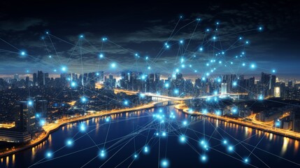Obraz premium 5G, 6G, Big data wireless network, high speed internet, cloud computing or connect diagram technology, Data storage, service, synchronize, online, financial, Connectivity global, smart city, Gen AI