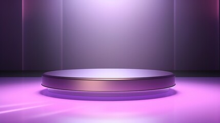 3d rendering of a purple stage with a spotlight