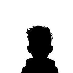 Child boy silhouette isolated on white background