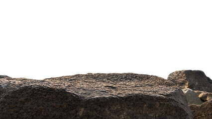 Rock Stone podium isolated on white backgrounds well stage stand display products