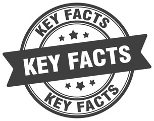 key facts stamp. key facts label on transparent background. round sign