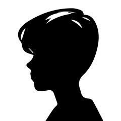 Child boy silhouette isolated on white background
