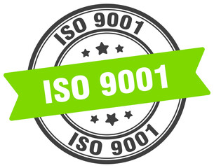 iso 9001 stamp. iso 9001 label on transparent background. round sign