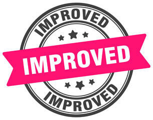 improved stamp. improved label on transparent background. round sign