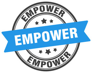 Fototapeta premium empower stamp. empower label on transparent background. round sign