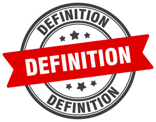 definition stamp. definition label on transparent background. round sign