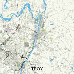Troy, New York, United States map poster art