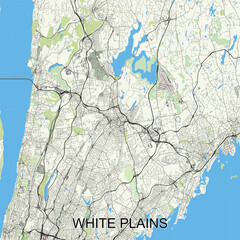 White Plains, New York, United States map poster art