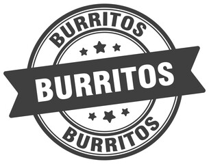 burritos stamp. burritos label on transparent background. round sign