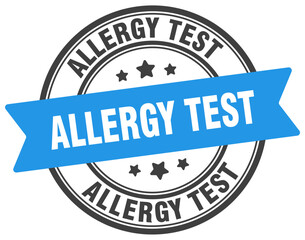 allergy test stamp. allergy test label on transparent background. round sign