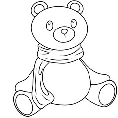 Cute little teddy bear wearing a scarf