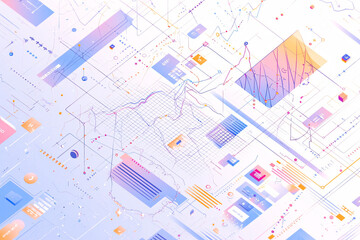 Intricate digital illustration of various financial charts and data points interconnected, highlighting comprehensive data analysis and technological integration in finance