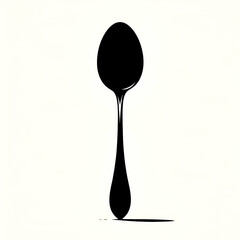 simple black silhouette of a teaspoon on a white background