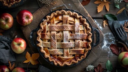 Close up of an apple pie
