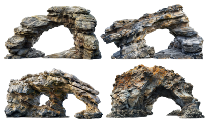 Set of natural rock arches, cut out