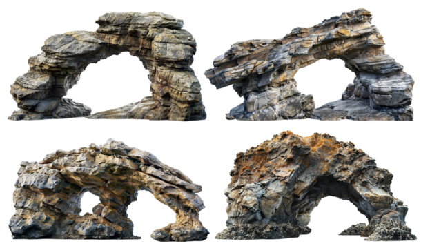 Set of natural rock arches, cut out
