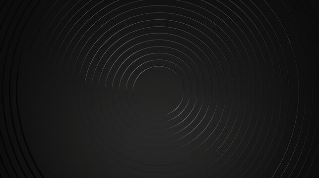 Abstract black concentric circles creating a sleek and modern geometric design with a stylish and minimalistic background.