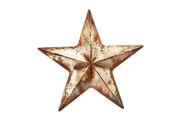 Obraz premium Rusted metal star decoration with a worn and vintage look, perfect for rustic or industrial-themed designs and home decor.