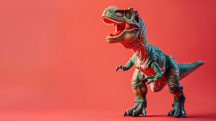 Dinosaur roaring isolate on orange background image